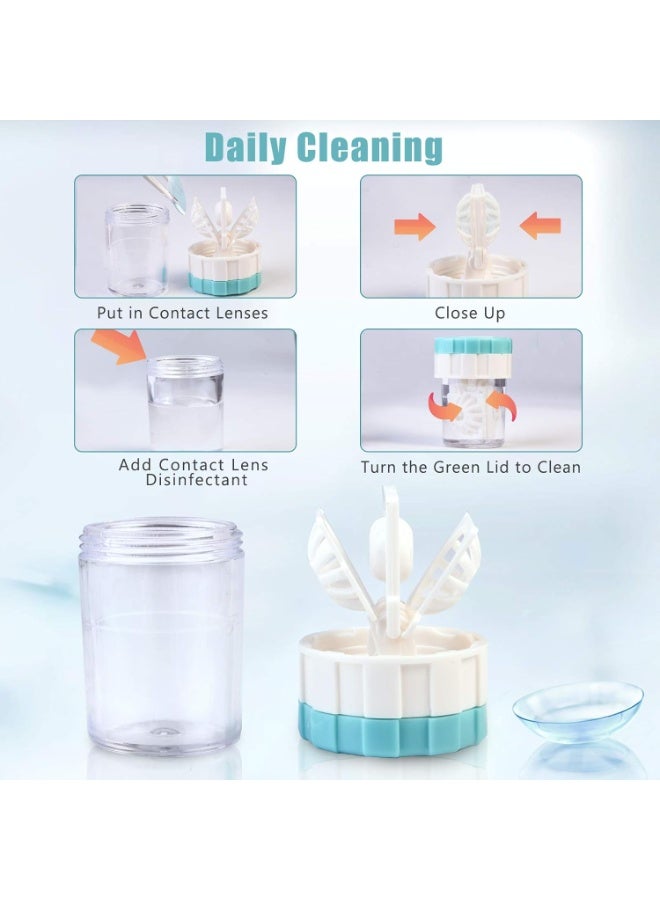 عدسة الاتصال مجموعة السفر مع غسالة نظيفة ، صندوق الاتصال المحمول مع زجاجة حل أداة إزالة الملمس المرآة لليوم في الهواء الطلق - Image 3